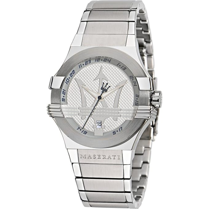 Maserati Potenza Wit Metaal/Zilver Heren Quartz R8853108002 wit