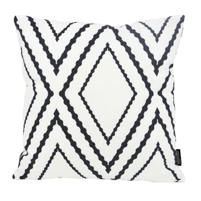 Yana White Kussenhoes | Katoen / Polyester | 45 x 45 cm | Zwart/Wit