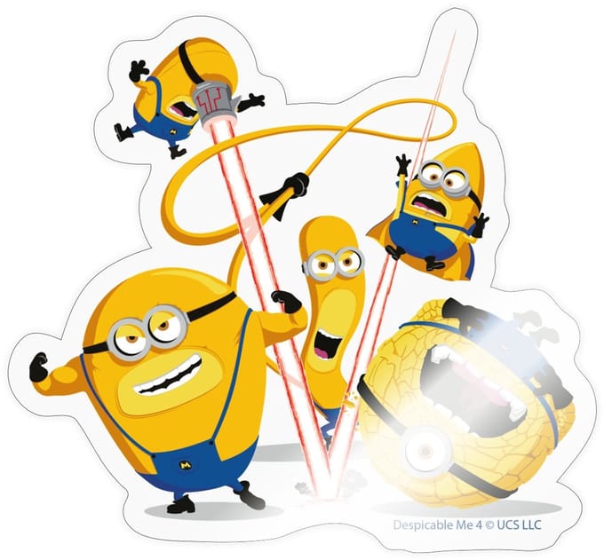 Minions De 5 Mega Minions Sticker Maat S (max. 10 x 10cm)