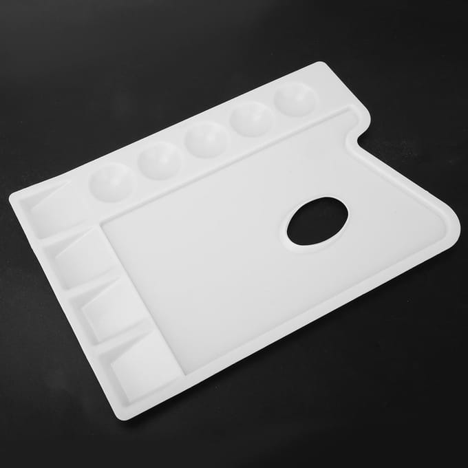 Plastic PVC Verdikking Rechthoek Olie Aquarel Palet Acrylverf Kleur Pan black