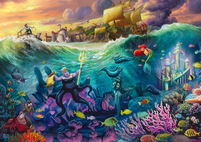 Schmidt puzzel Disney De Kleine Zeemeermin Ursula 1000 stukjes legpuzzel.