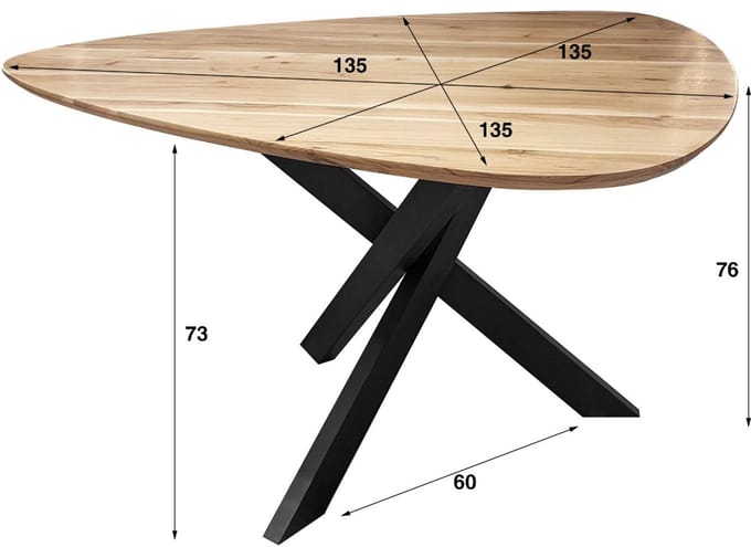 AnLi Style Eetkamertafel driehoek