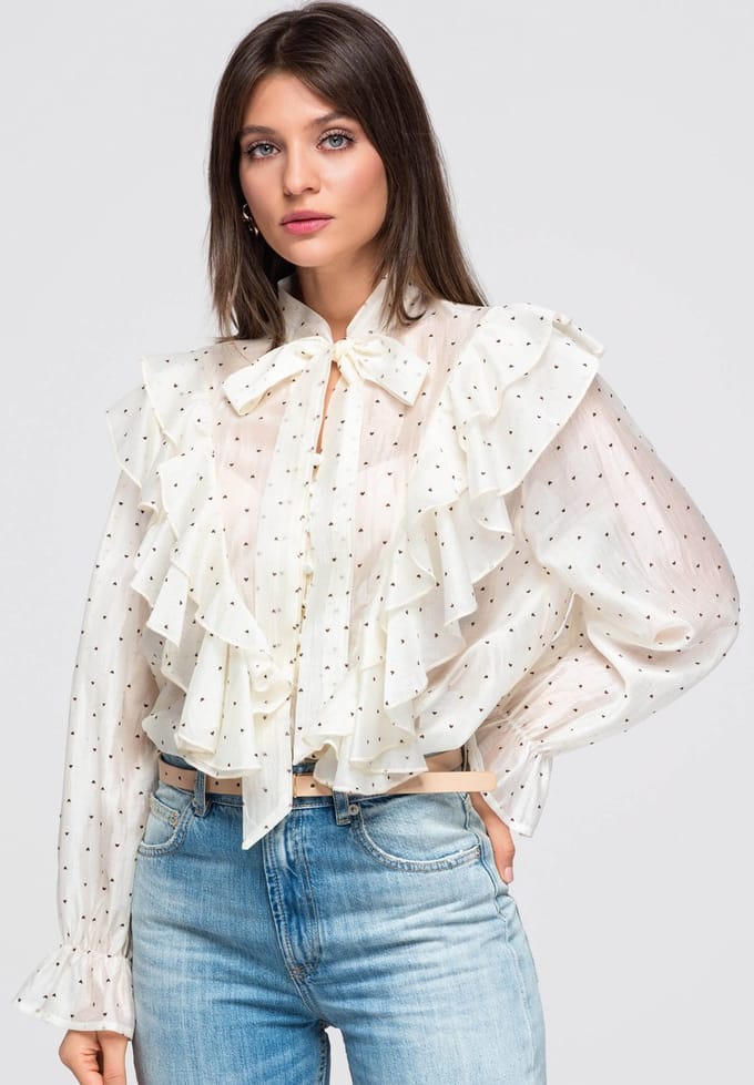 OMBRE Overhemd - Loose Fit - Katoen - Lange Mouw Ecru S/M