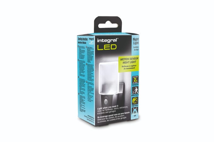Led nachtlamp Integral 4000K koel wit 0.5W 7lumen sensor op batterijen