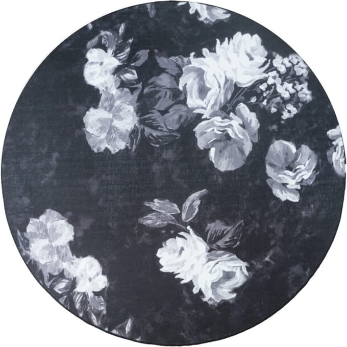 Vloerkleed Mo Rond ø120 cm - Laagpolig Vloerkleed – Botanisch / Vintage Design