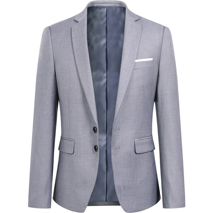 Lichtgrijze blazer Blazer met twee knopen