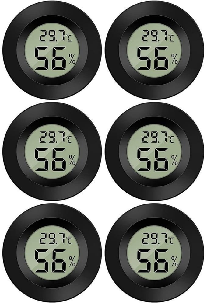 Mini digitale hygrometer - thermometer - thermo-hygrometer - voor binnenkas woonkamer - 6 stuks