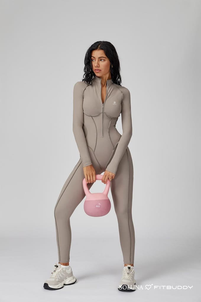 Fitbuddy Seamless Jumpsuit GZL105 – Oat Milk – Shaping, Seamless & Stretch – Dames – Maat M