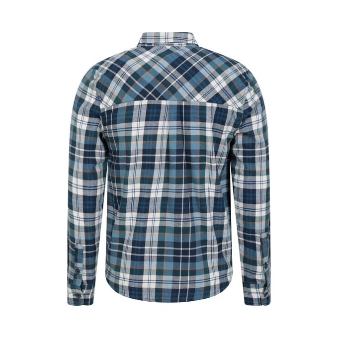 Mountain Warehouse Heren Overhemd met lange mouwen in molton (Lichtblauw)