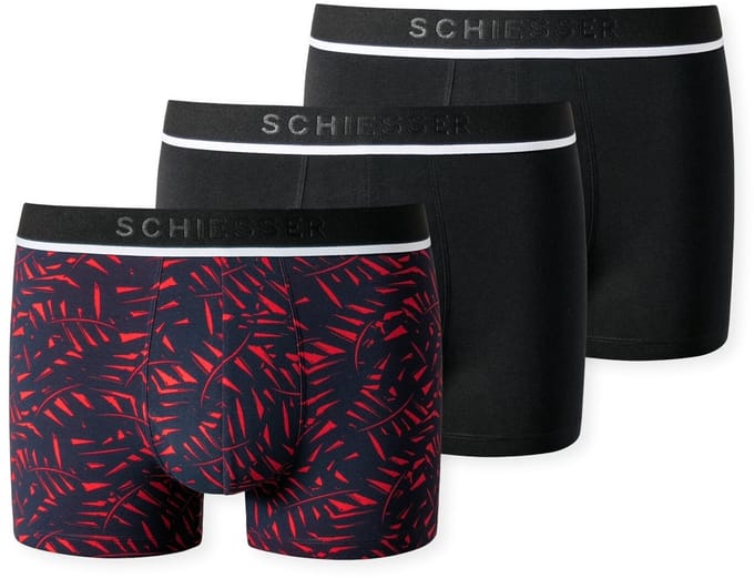 Schiesser 3-pack Boxershorts heren - XXL - Blauw