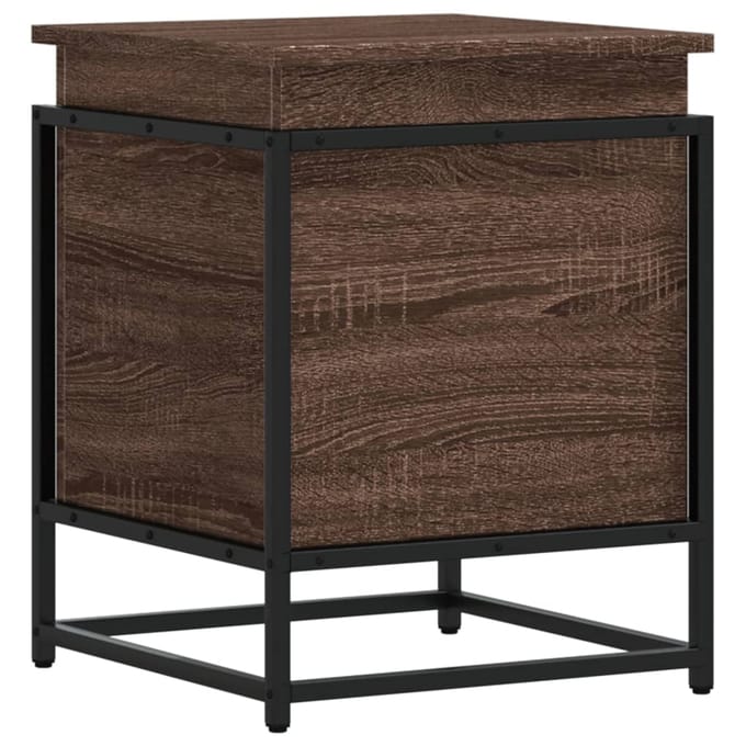 vidaXL - Opbergbox - met - deksel - 40x40x51,5 - cm - bewerkt - hout - bruin - eiken