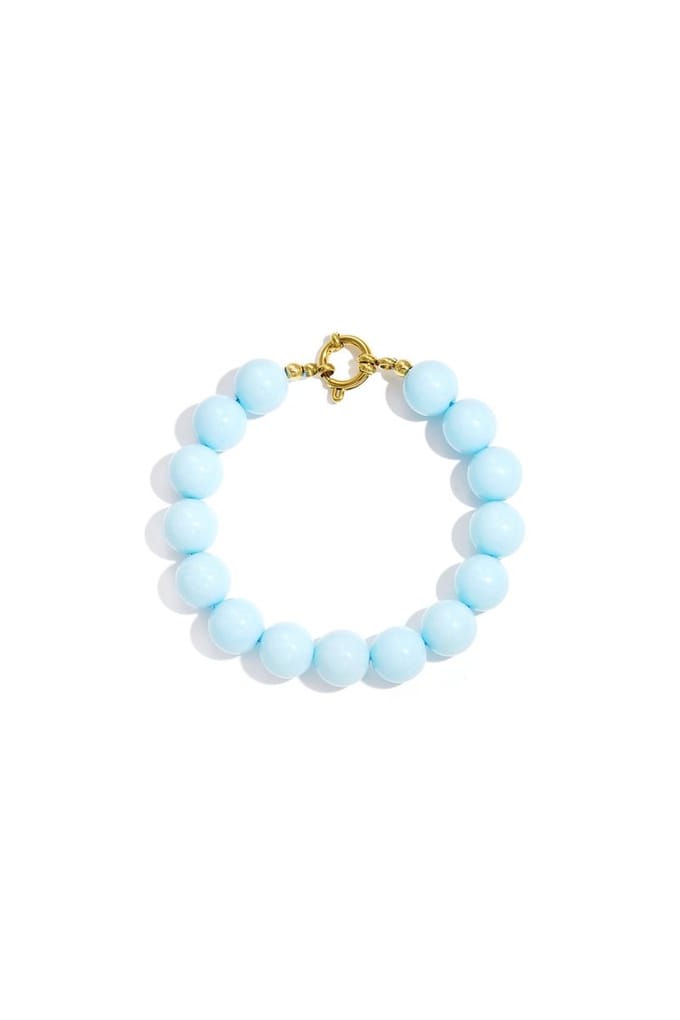 Bijoutheek Armband (Sieraad) Kralen Statement 12mm Baby Blue