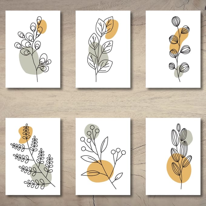 Kaartenset floral | blanco | 40 stuks