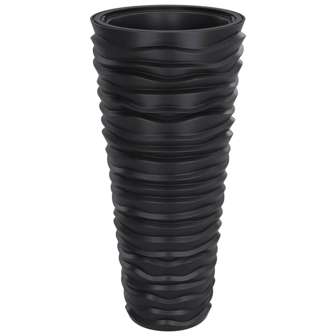 vidaXL - Plantenbak - met - uitneembare - bak - geribbeld - 18/45 - L - PP - antraciet