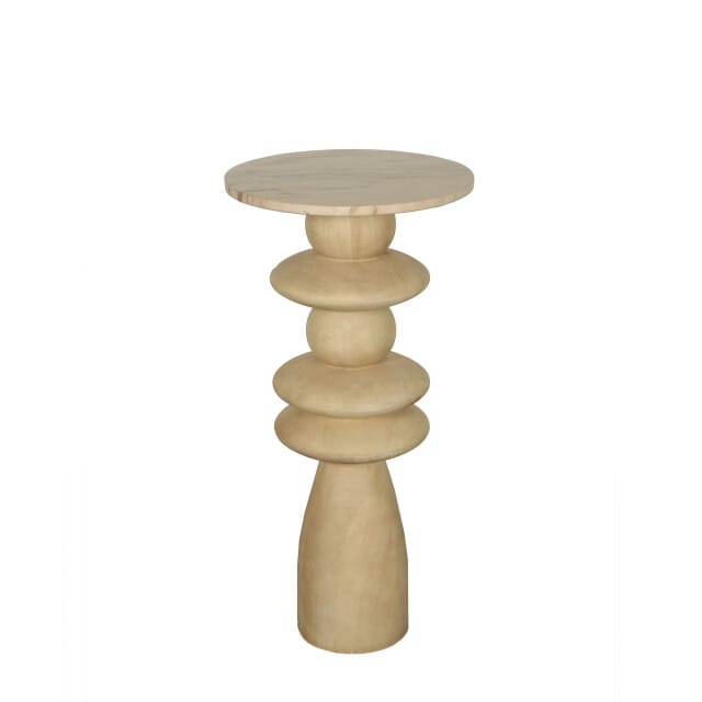 PTMD - Bijzettafel Callain - Beige - 40x40x80cm
