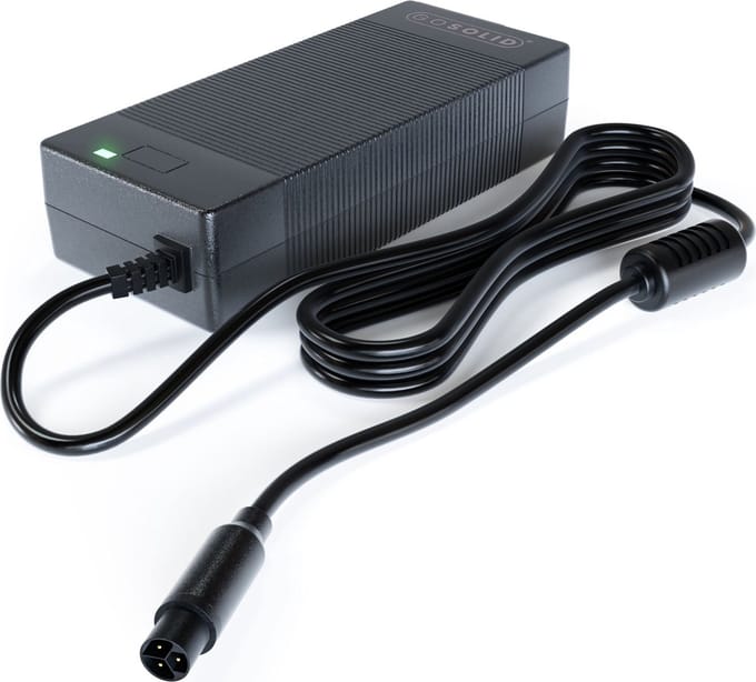 GO SOLID! ® Oplader geschikt voor Watt elektrische fiets 42V / 2A (3 polig)
