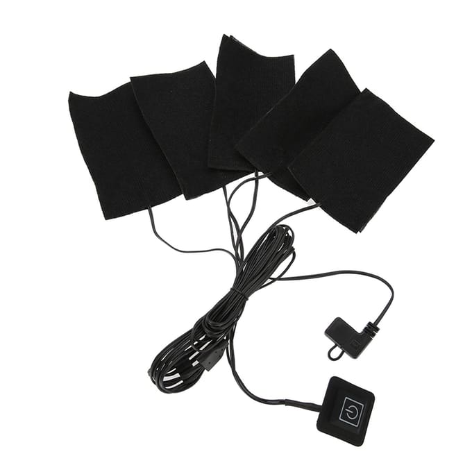USB elektrische kleding vijf verwarmingselementen verwarmingselement verstelbare temperatuur warmer gereedschap black
