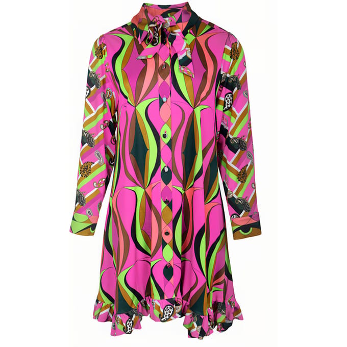 Mucho Gusto Dress Dusseldorf Pink Maat: S | Blousejurken Outlet | Dames | Roze