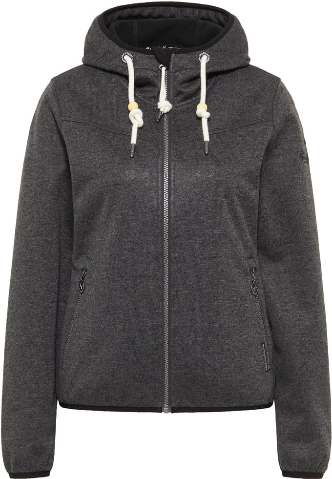 Schmuddelwedda Gebreid fleece functioneel jack fraully Dames donkergrijs gem