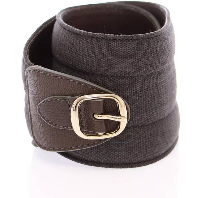 Dolce & Gabbana Bruin D&G Lederen Linnen Logo Riem
