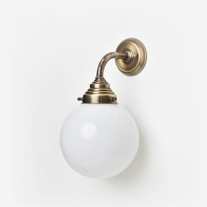 Wandlamp Bol Ø 20 Curve Brons - Art Deco Trade