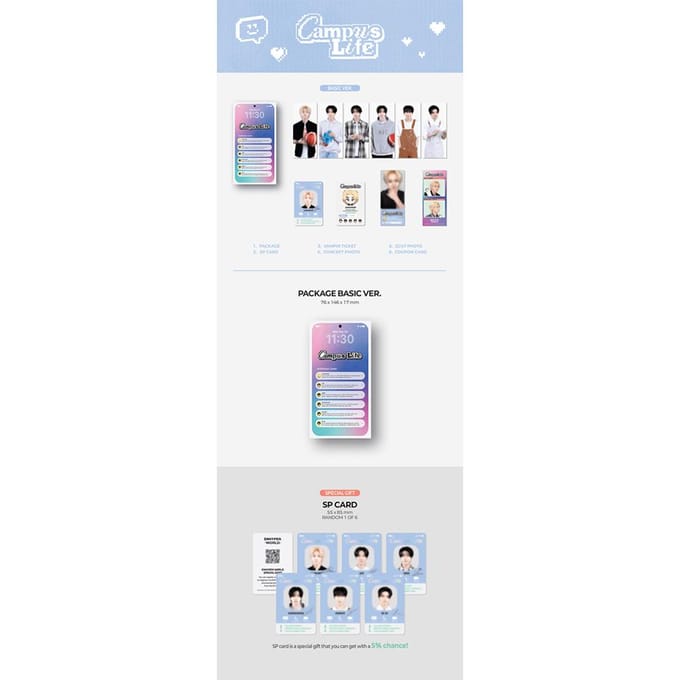 ENHYPEN - [Collection de Cartes Coupon ENHYPEN WORLD] CAMPUS LIFE BASIC ver. gray