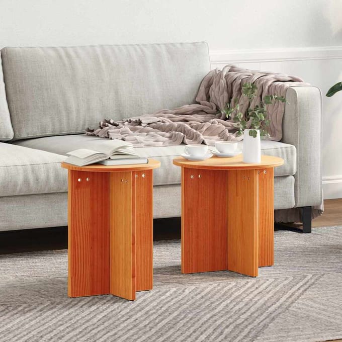 vidaXL - Salontafel - 2 - st - Wasbruin - 41.5 - x - 41.5 - x - 46 - cm