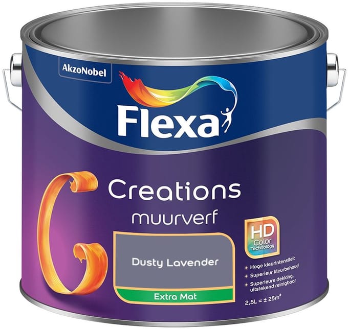 Flexa - Creations Muurverf Extra Mat - Dusty Lavender - Mengverf - 2,5 L