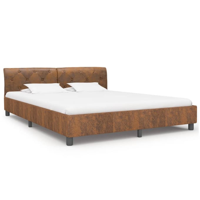 vidaXL - Bedframe - kunstsuède - bruin - 180x200 - cm
