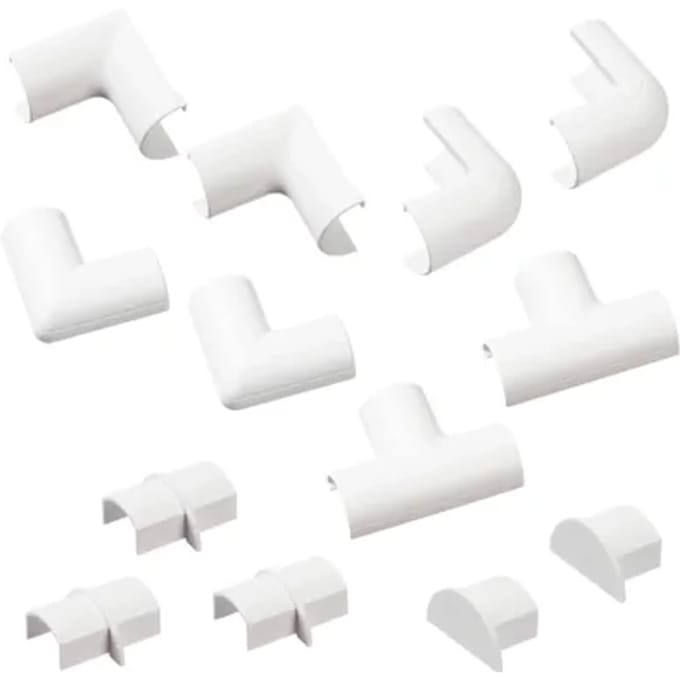 D-line Verbindingen Set Clip-over Voor Kabelgoot 20x10mm Wit