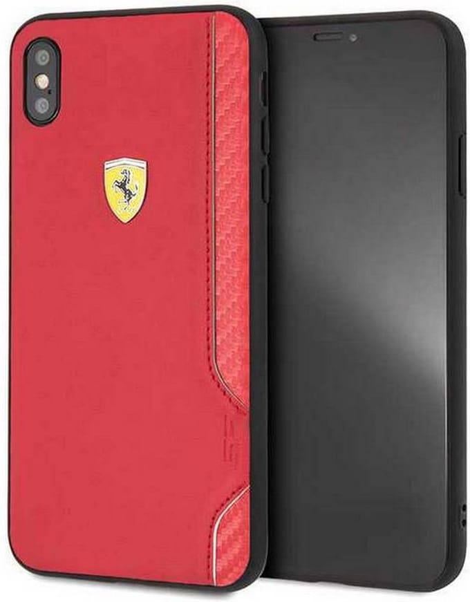 Ferrari On-Track Rubber Soft Back Case - Geschikt voor Apple iPhone XS Max (6.5") - Rood