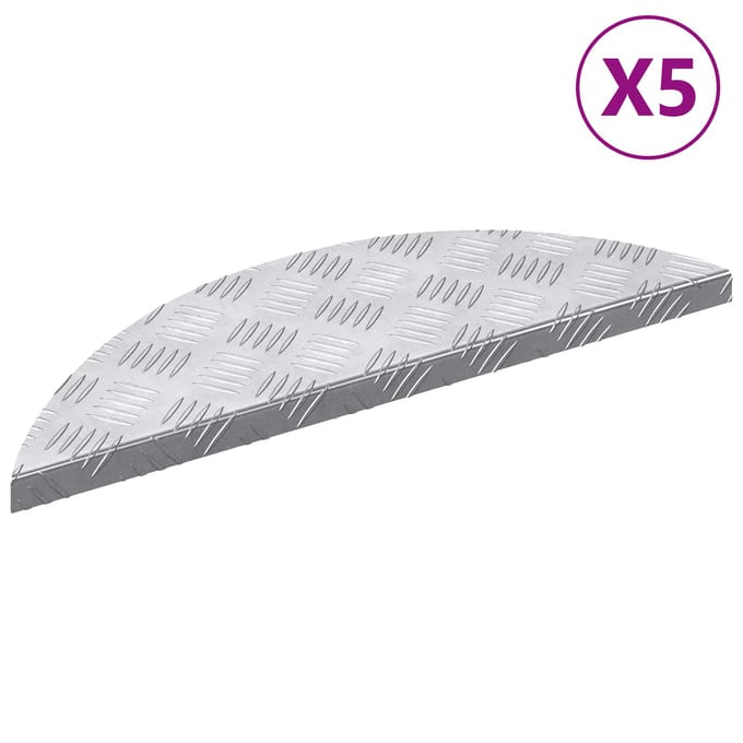 vidaXL - Trapmatten - 5 - st - 60 - x - 18 - x - 2,5 - cm - Zilver - Aluminium