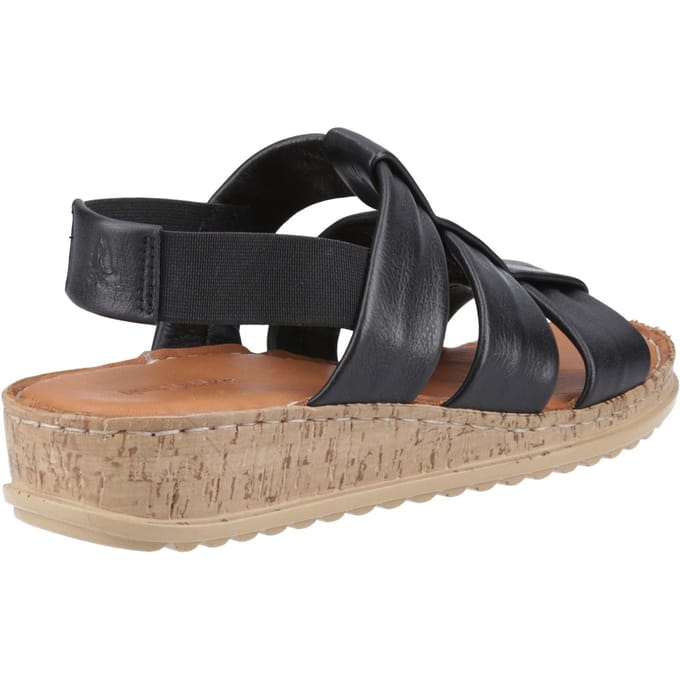 Hush Puppies Eden Gladiator Leren Dames Zwarte Sandalen