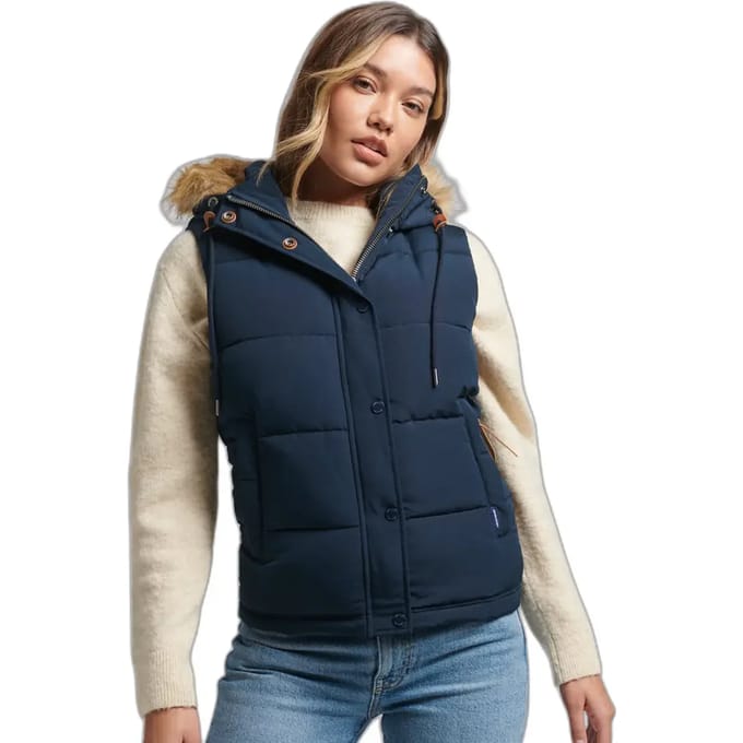 Superdry - Everest bodywarmer van imitatiebont - Dames - Gilets