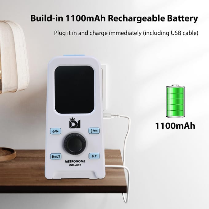 DK Elektronische Metronoom BT Speaker Oplaadbaar LCD-scherm Vocale Metronoom voor Mini Piano Gitaar