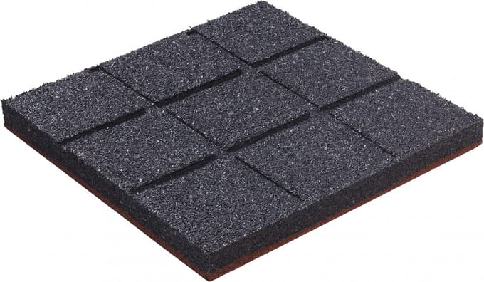 Rubber tegel rood 45mm 50x50cm