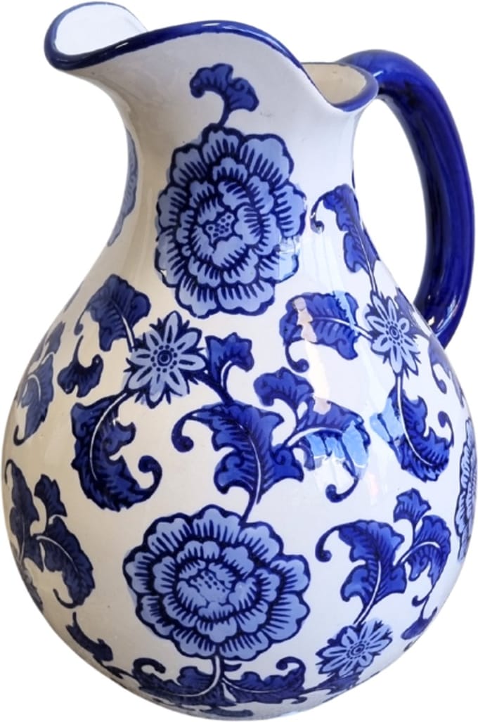 Klassiek Delftsblauwe schenkkan - hoogte 26cm
