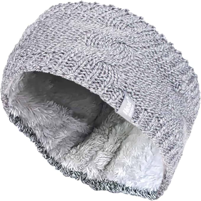Dames fleece gevoerde thermo oorwarmer hoofdband - Lichtgrijs
