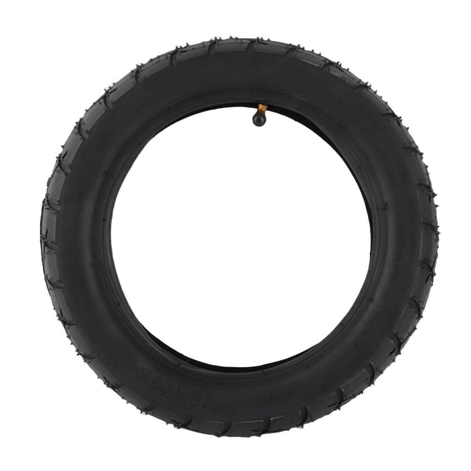Ensemble Pneu et Chambre à Air 12 1 2x2 1 4 avec Valve Coudée pour Vélo Électrique black