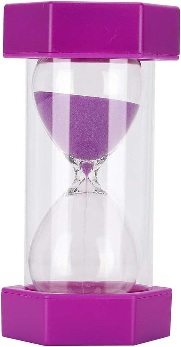 Zandloper Timer - Zandklok - Tijdmanagement - Niet-tip ontwerp - 10 minuten - Wit