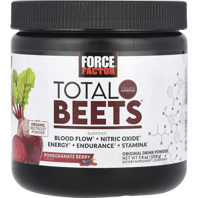 Total Beets, Poudre de Boisson Originale, Grenade Baie, 210G(7.4Oz)