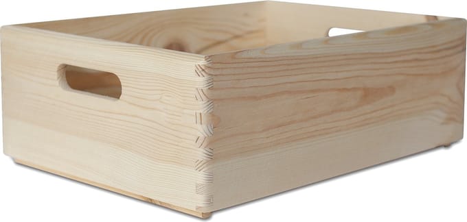 Creative Deco XL Platte Houten Kist – 40 x 30 x 14 cm – DIY Opbergdoos