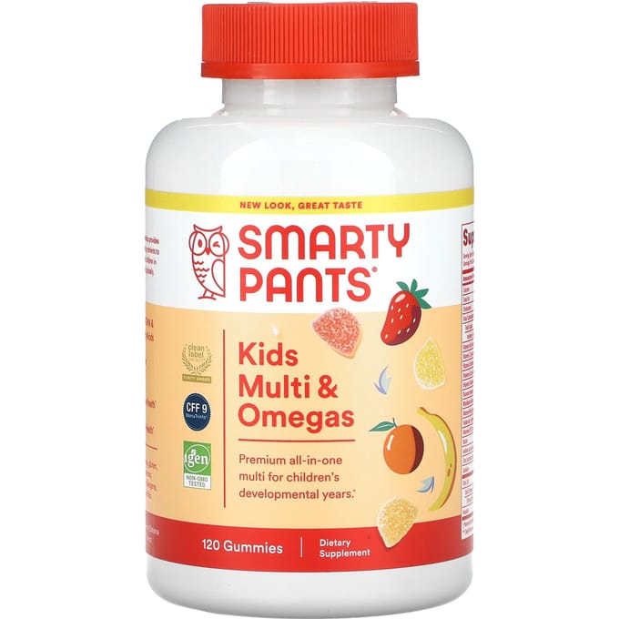 SmartyPants, kinderformule, multivitamine en omega-3, aardbei-banaan, sinaasappel, citroensmaak, 120 gummies