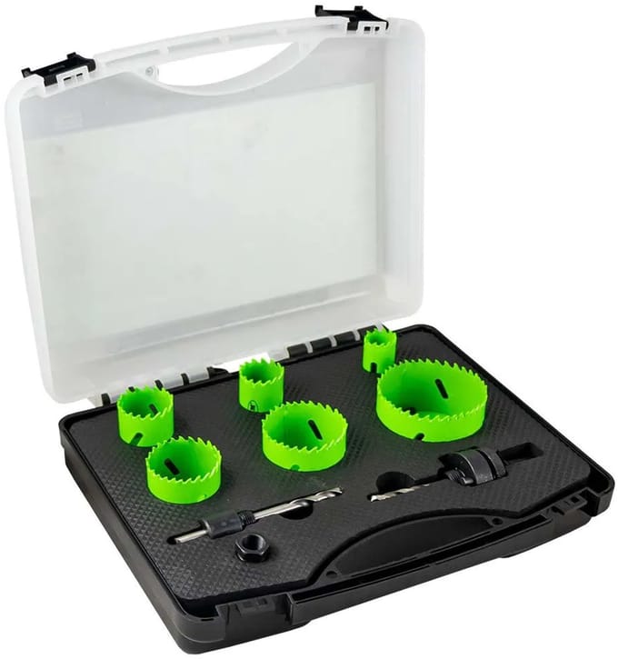 Jbm Koffer Met Bimetalen Gatenzaag Met Adapters Transparant
