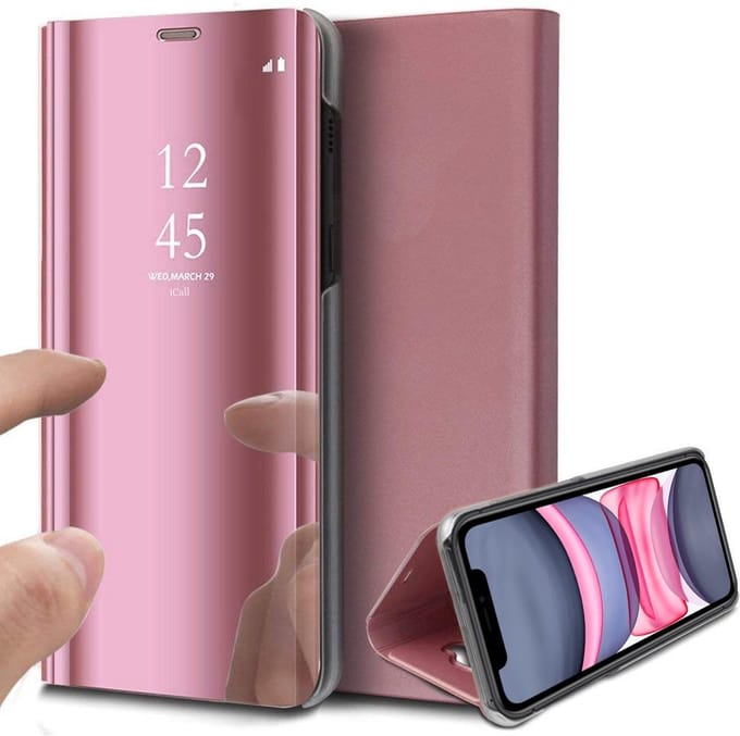Hoesje geschikt voor iPhone 11 - Book Case Spiegel Roségoud