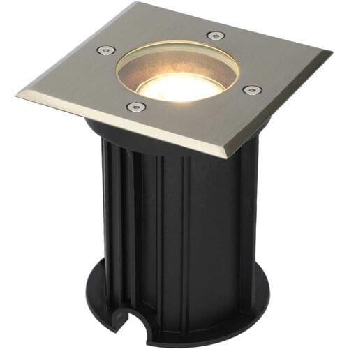 HOFTRONIC Ramsay - Grondspot - RVS - IP67 waterdicht - 2700K Warm wit - Dimbaar - Verwisselbare GU10 - Vierkant - ook geschikt als padverlichting en vlonderverlichting