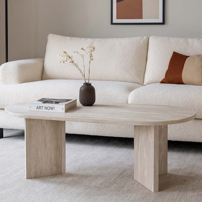 Milton & Oldbrook Salontafel 120 cm Kavarna Travertinlook