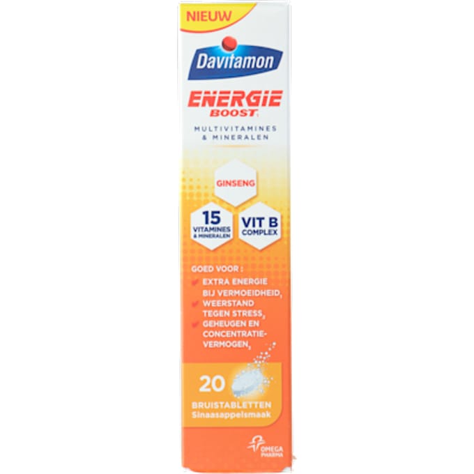 Davitamon Energie Boost Bruistabletten - Multivitaminen - 20 stuks