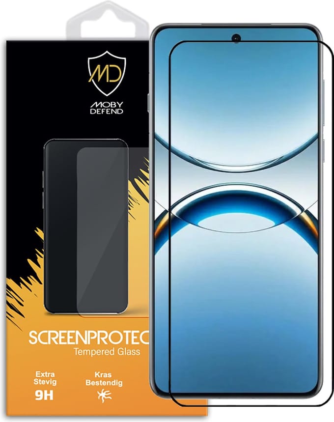 MobyDefend Screenprotector - Geschikt voor Oppo Find X8 Pro - Screensaver Met Zwarte Randen - Gehard Glas