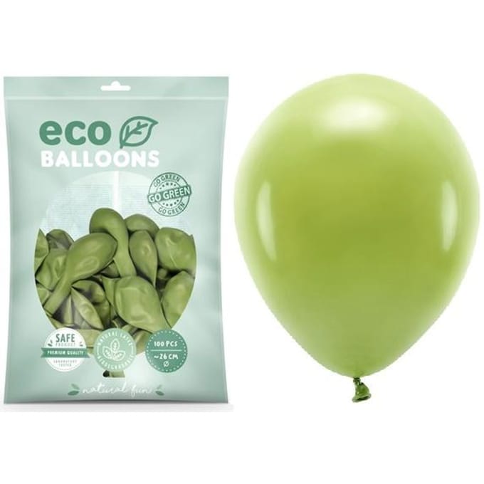 Partydeco - ECO ballonnen - Olijfgroen 100 stuks (26 cm)